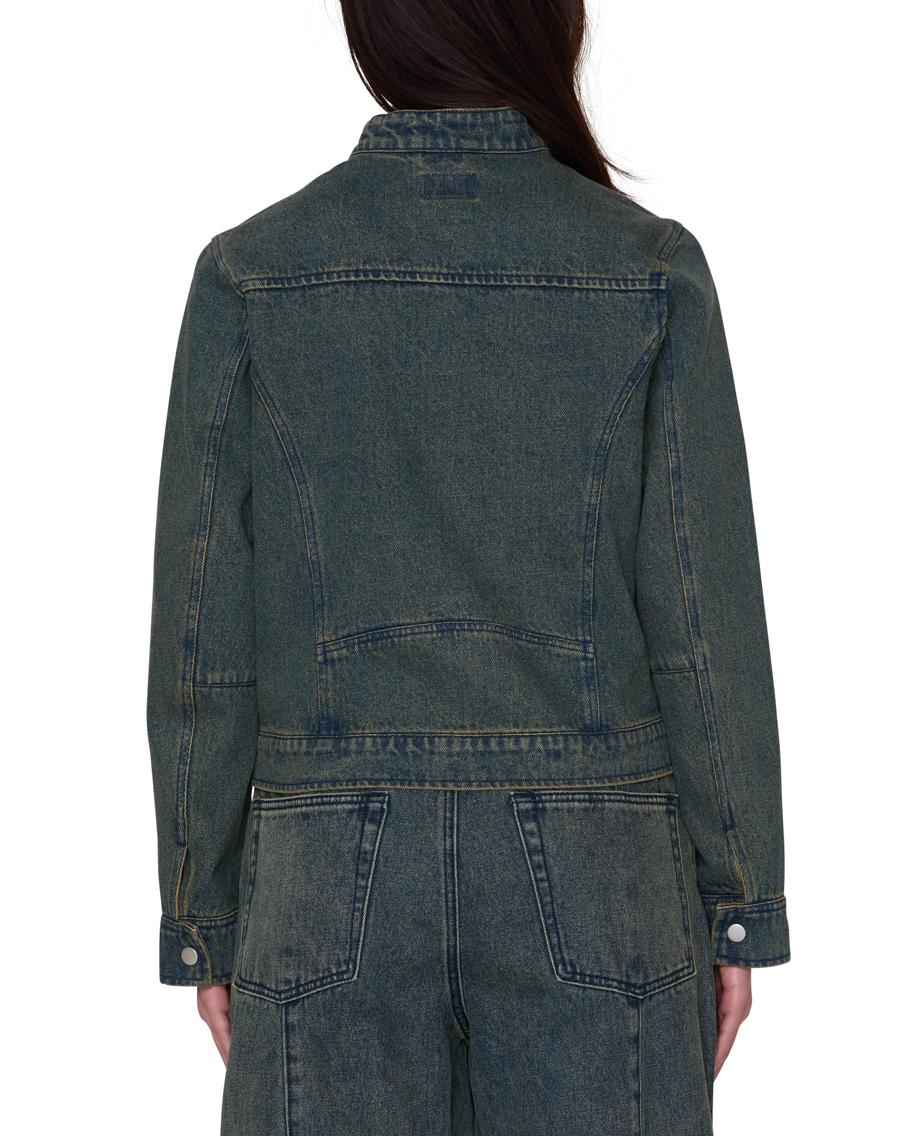 Obey Rove Moto Jacket Yellow Tint Wash Damen Jeansjacke Denim blau gelb
